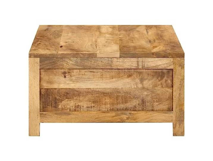 KTHLBRH Couchtisch 80 x 55 x 30 cm Massivholz Mangoholz Mit Stauraum, für Sofa, Montage erforderlich, natürliches Finish