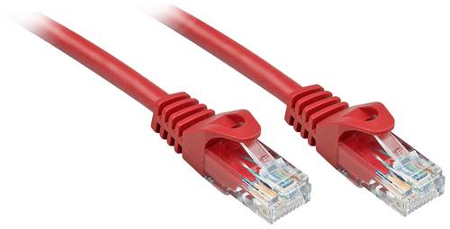 LINDY 48182 RJ45 Patchkabel CAT 6 U/UTP 1.00m Rot