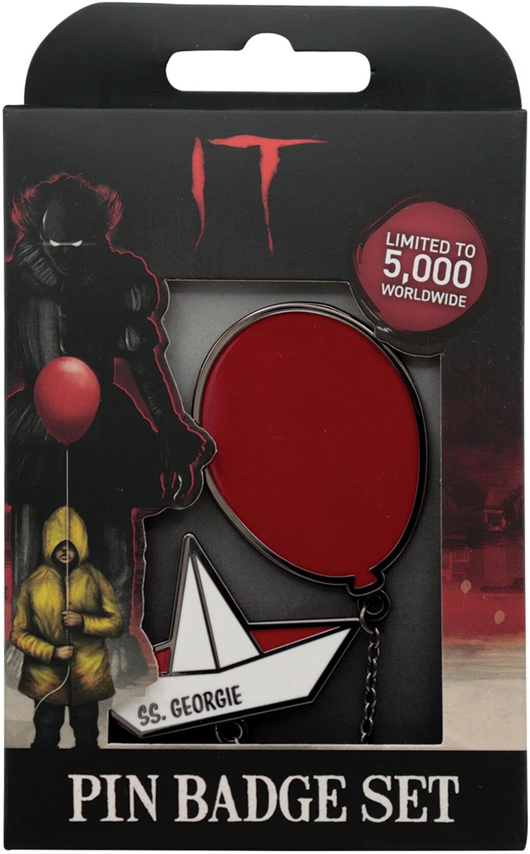 Fanattik IT Red Balloon ; SS Georgie 2-Piece Enamel Pin Badge Set, Official IT Collectible, Limited Edition, 2-Piece