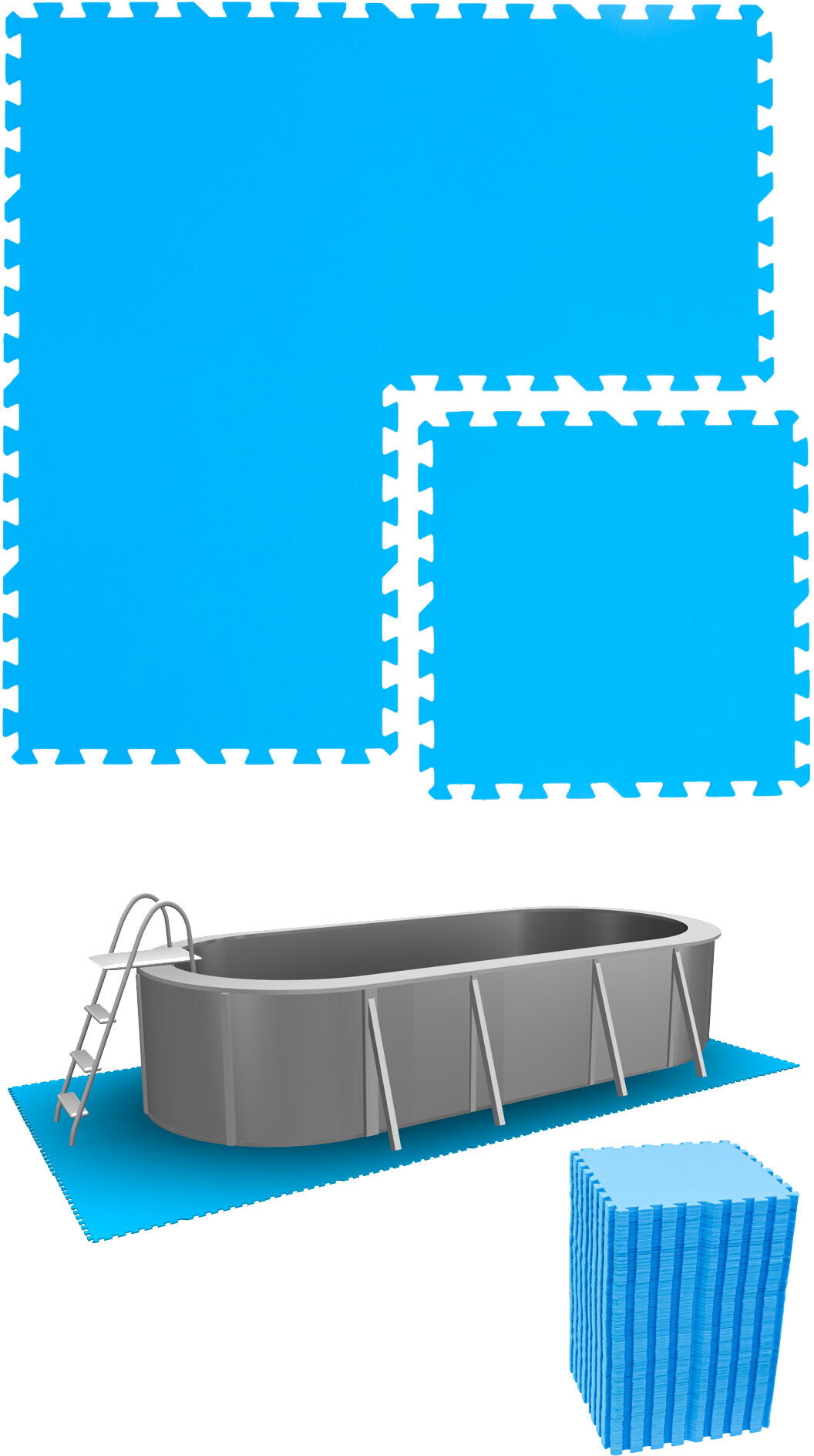16,8 m² Poolunterlage - 72 EVA Matten 50x50 Pool Unterlage - Unterlegmatten Set