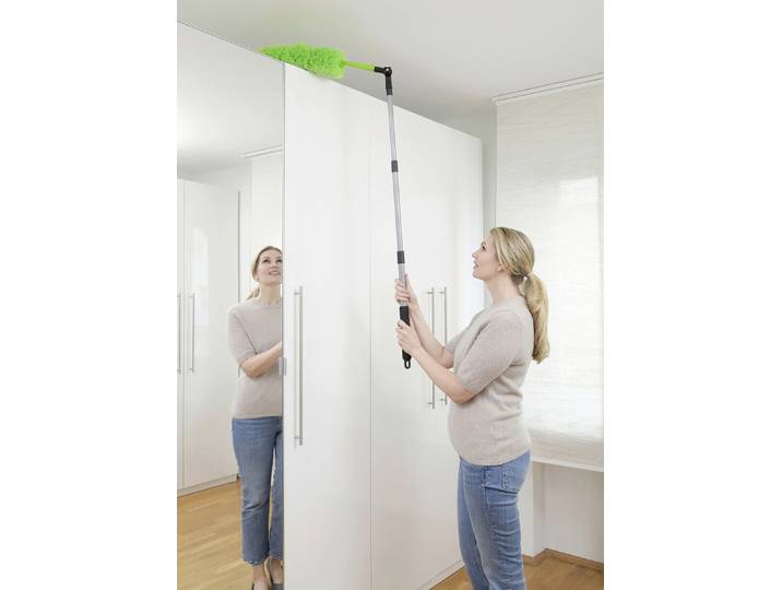Teleskop-Staubwedel von Maximex, Grün, Staubwedel mit 90° Knickgelenk