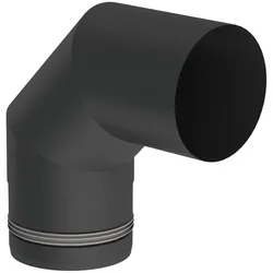 Jeremias PELLET-LINE Winkel 90° Edelstahl schwarz Ø 80 mm