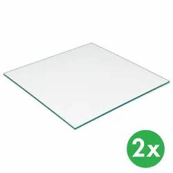 Glasboden für Vitrine, 400 × 400 mm, Packung mit 2 Stk.