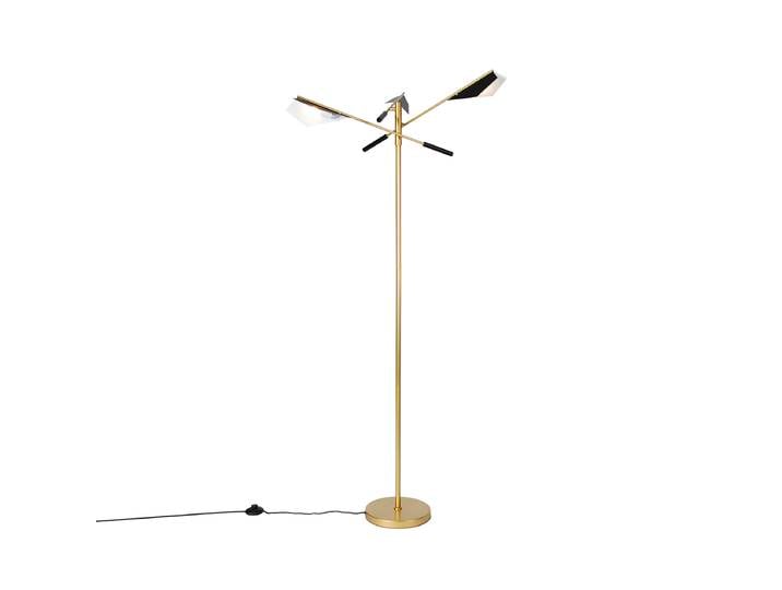 Lampadaire design noir avec or 3 lumières - Sinem