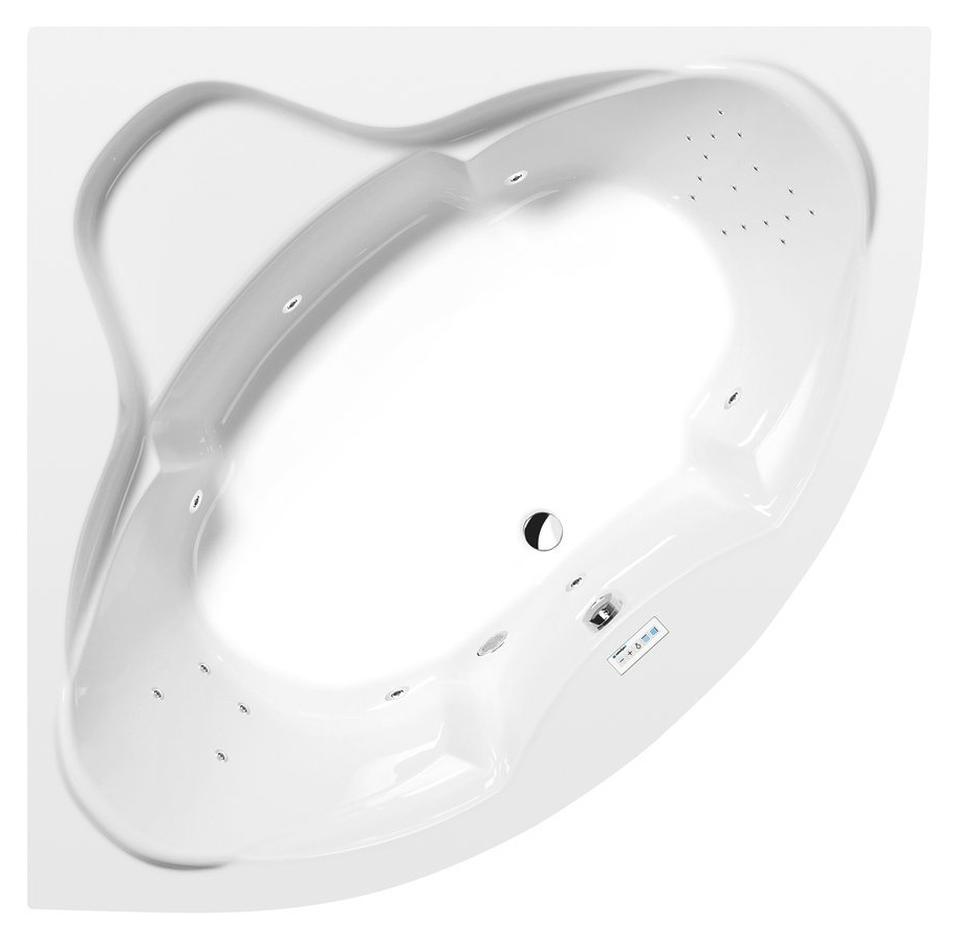 Polysan SIMONA Whirlpool-Badewanne, 140x140x44cm, Highline Hydro, Chrom
