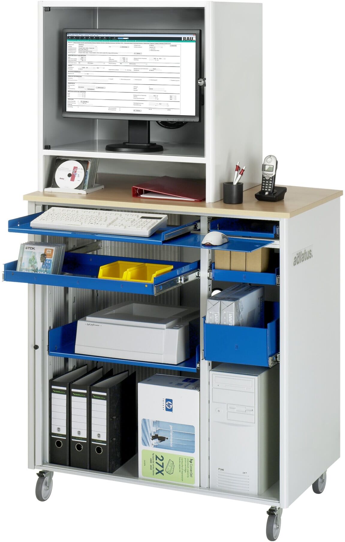 Rau Computer-Station 2675, B1030xT660xH1850mm (07-2675.11)