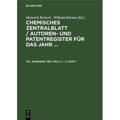 1961, Teil 2: L – Z, Gebundene Ausgabe von , De Gruyter, 978-3-11-259221-2