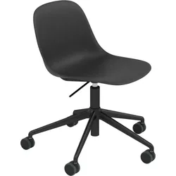 Fiber Swivel Rollstuhl auf Rädern schwarz auf Aluminiumbeinen höhenverstellbar