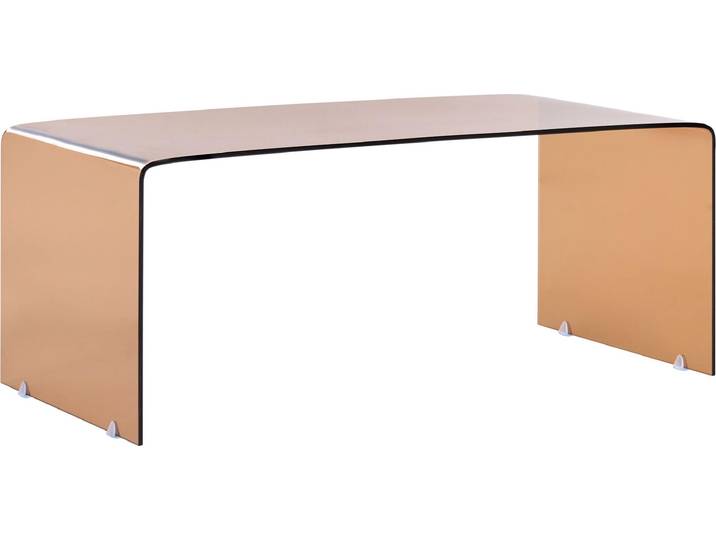 BELIANI Couchtisch BraunTransparent 50 x 100 cm Sicherheitsglas Leicht Transportierbar Multifunktional Universell Minimalistisch Skandinavisch Stil
