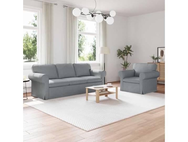 ZQQLVOO Sofa Set 2 STK. Hellgrau Stoff Modularer Ecksofa, Metallrahmen, Schaumstofffüllung, Wohnzimmer, Schlafzimmer