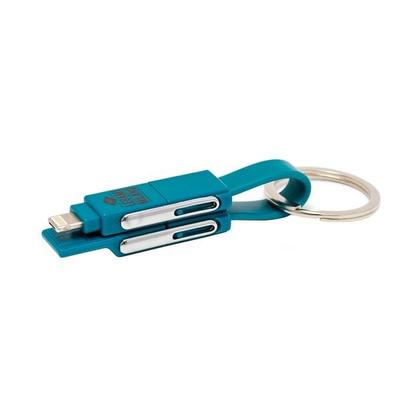 Legami 6-in-1-Ladekabel als Schlüsselanhänger - Petrol Blau