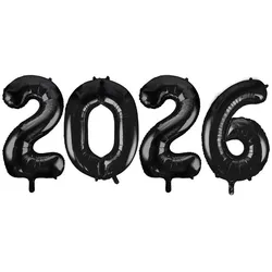 Folienballon 2026 schwarz Silvester XL