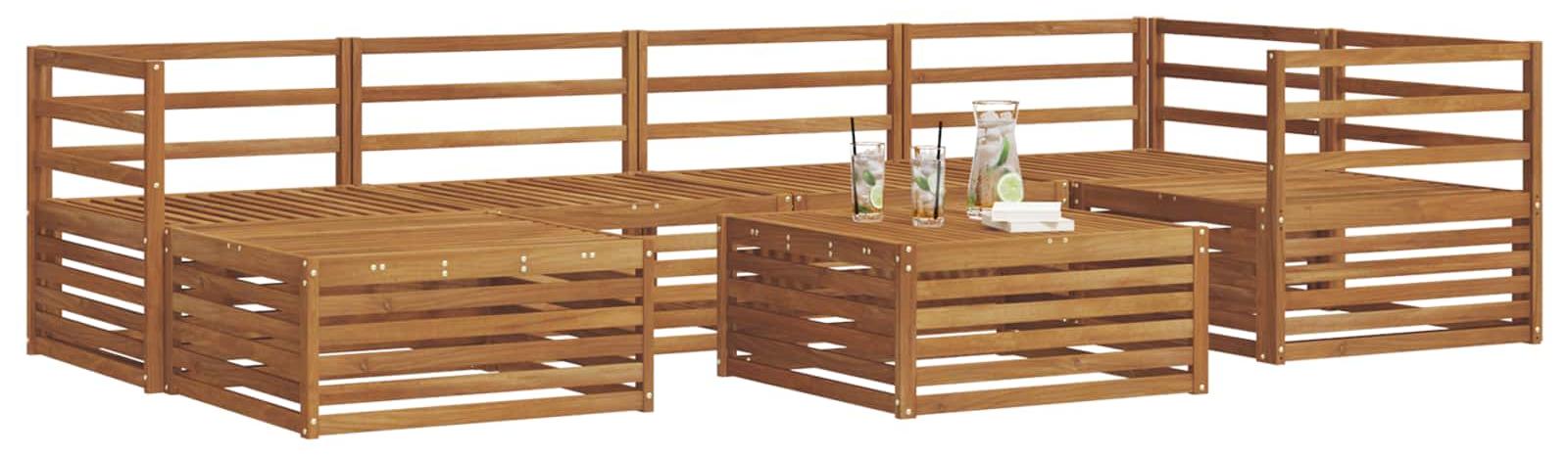 Outdoor-Sofagarnitur 7 pcs Natur