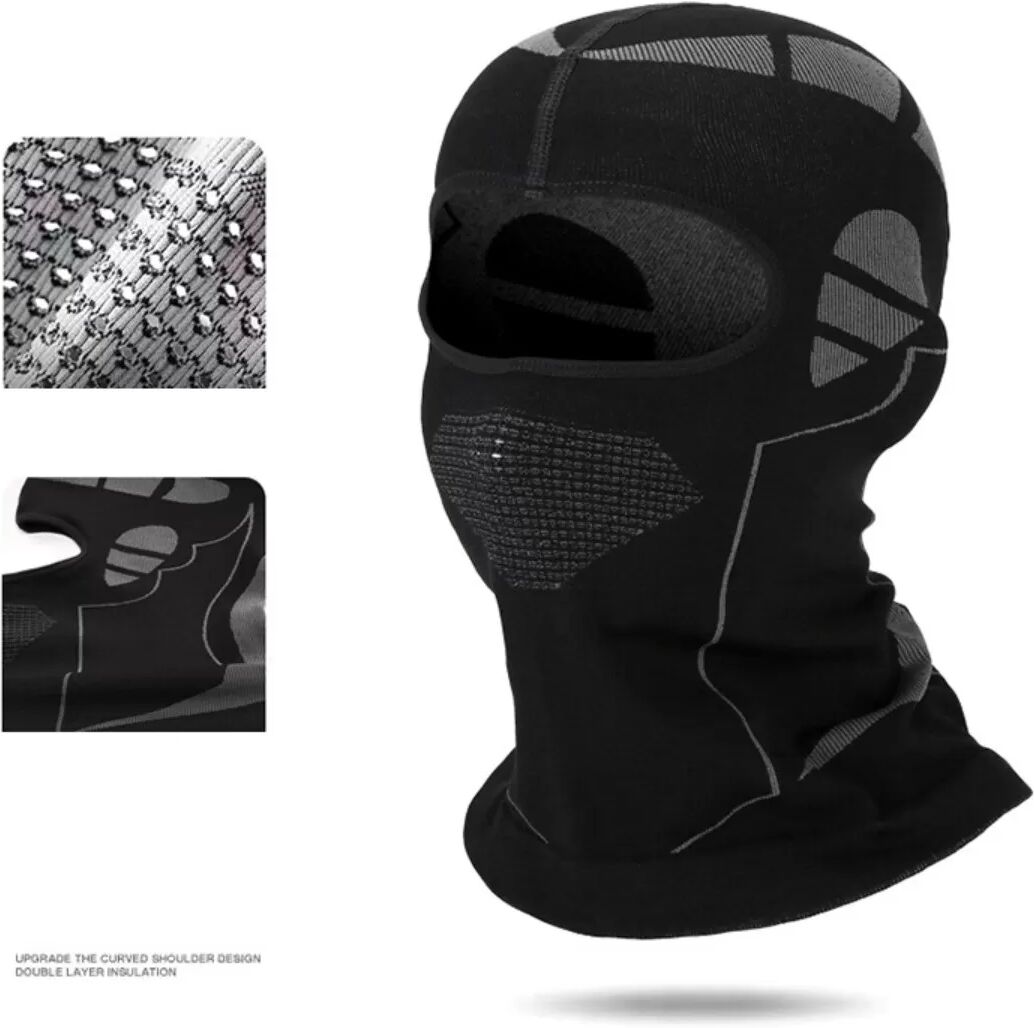 INF Doublure de casque de vélo respirante, masque de ski, cache-cou de moto Le noir