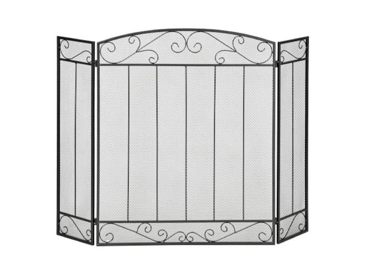 HOMCOM Grille de Protection pour cheminée Pare-feu Large 3 Volets Noir pour Cheminée ou Poêle\, Pare-étincelles\, Barrière de Sécurité\, Pliables\, Acier Métal