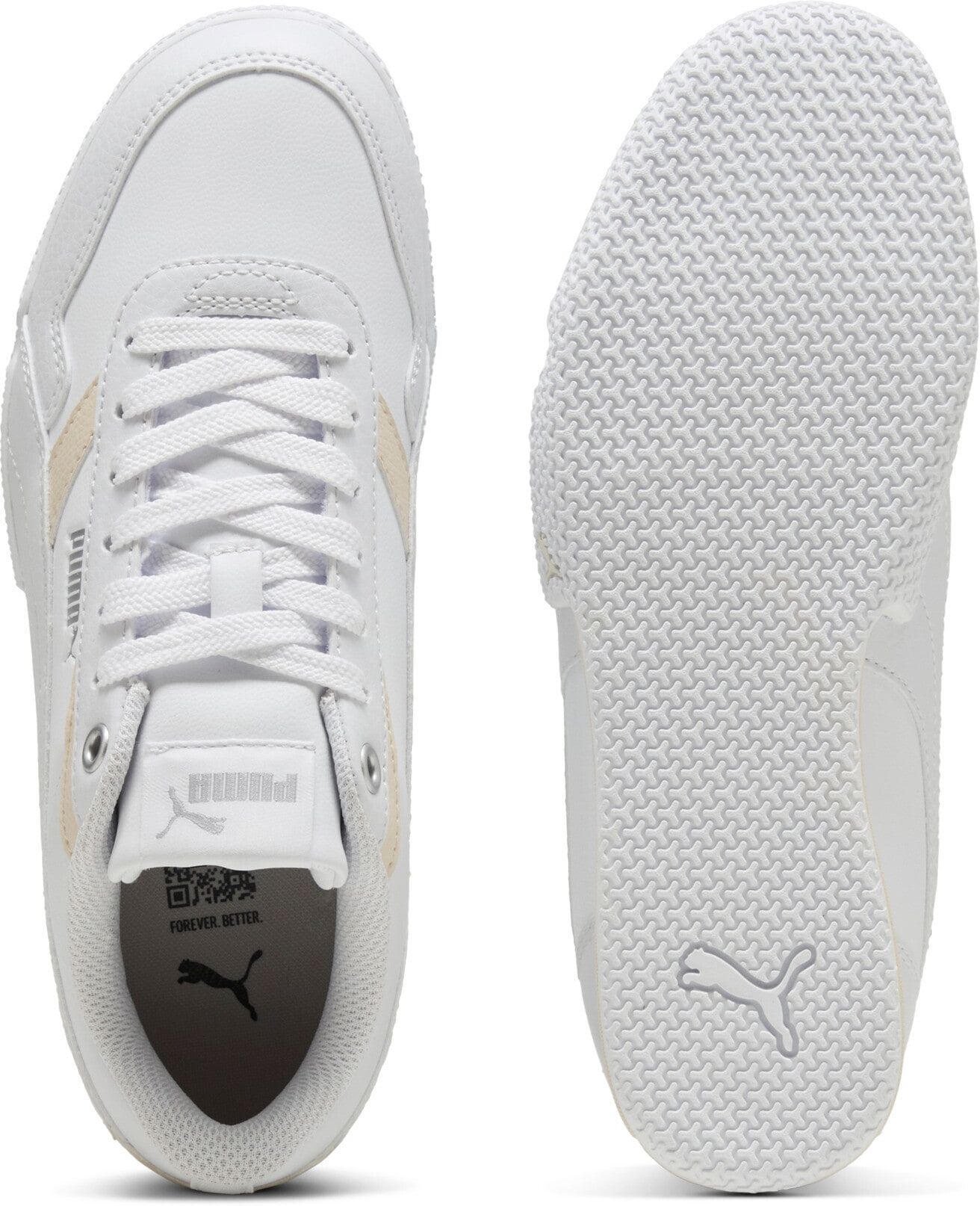 Sneaker PUMA "BELLA DONNA SL JR", Kinder, Gr. 37, Textil, weiß (puma weiß, puma weiß, puma silber), Synthetik, Schuhe Sneaker