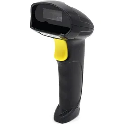 Qoltec Laserowy czytnik kodów kreskowych 1D 2D czarny (1D-Barcodes, 2D-Barcodes), Barcode Scanner, Schwarz, Gelb