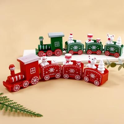 Rare Purchases Christmas Plastic Train, Merry Christmas Decorations For Home, Xmas Tree Ornament, Navidad Noel Happy New Year Kids Gift pink