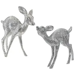 Rentier Silber Edel - Pailletten Weihnachsdeko Reh