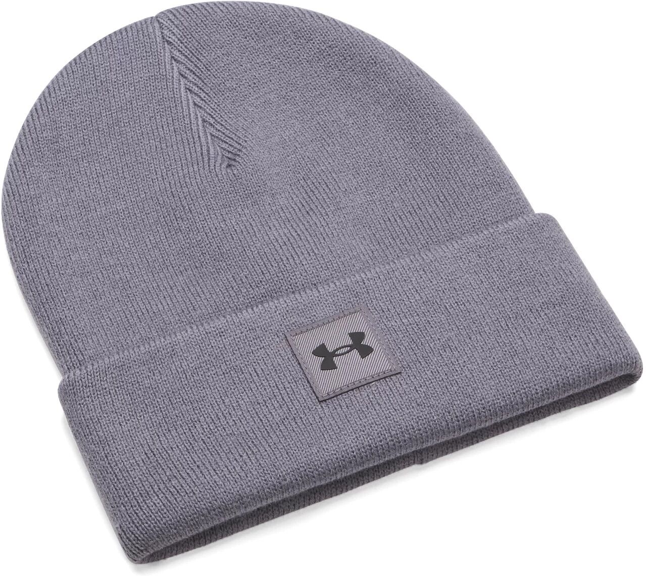 Beanie UNDER ARMOUR "HALFTIME BEANIE", grau (castlerock, schwarz), Obermaterial: 100% Polyacryl, Mützen Beanie, gerippter Acryl-Strickstoff, schweissableitend, schnell trocknend castlerock, schwarz Einheitsgröße