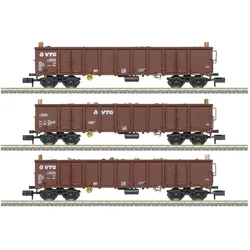 MiniTrix 18288 N 3er-Set Hochbordwagen Eanos der VTG, MHI (Spur N)