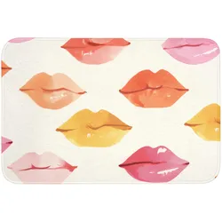 BADEMATTE Lippen - Bunt - Glänzend Badvorleger 90x60 cm