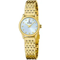Festina F20750/3 Damenuhr Quarz Goldfarben/Hellblau