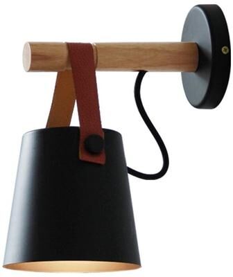 Snug & Styled Nordic LED Wall Light Wood Wall Lamp Modern Bedside Sconce Bedroom Decor black