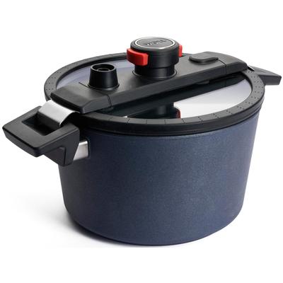 Dampfgartopf WOLL "MADE IN GERMANY - Active-Lite", grau (anthrazit), H:13,5cm Ø:24cm, Töpfe, Dampfkochtopf, incl. Active Lite Deckel, Induktion