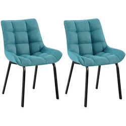 CLP 2er Set Stuhl Saranda Stoff schwarz   Farbe: türkis, Material: Stoff
