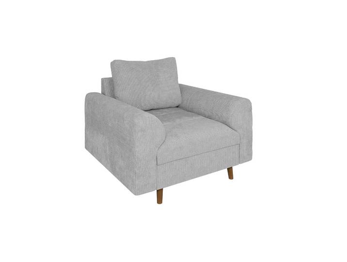 S-Style Sessel Sigurd Hellgrau Chenille, Echtholz, Teilmassiv,Buche, Birke, Füllung: Polyetherschaumkern, 97x81x93 cm, Wohnzimmer, Sessel, Polstersessel