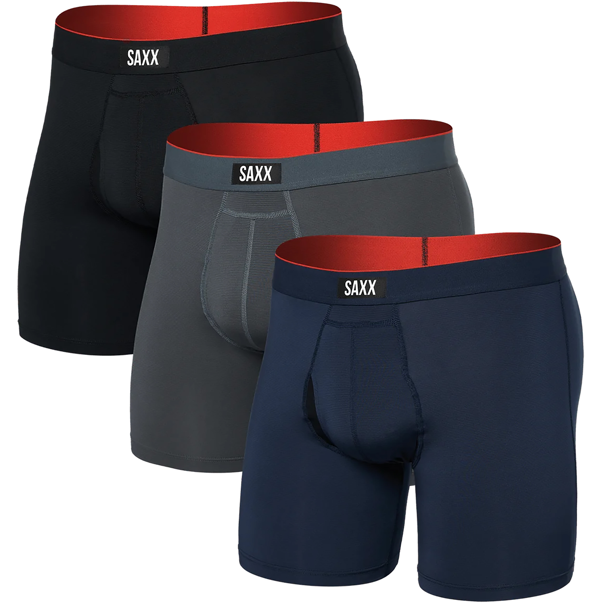 Saxx Underwear Multi-Sport Mesh 3er Pack Boxer Herren Kurze Unterhose blau Größe M Elastisch