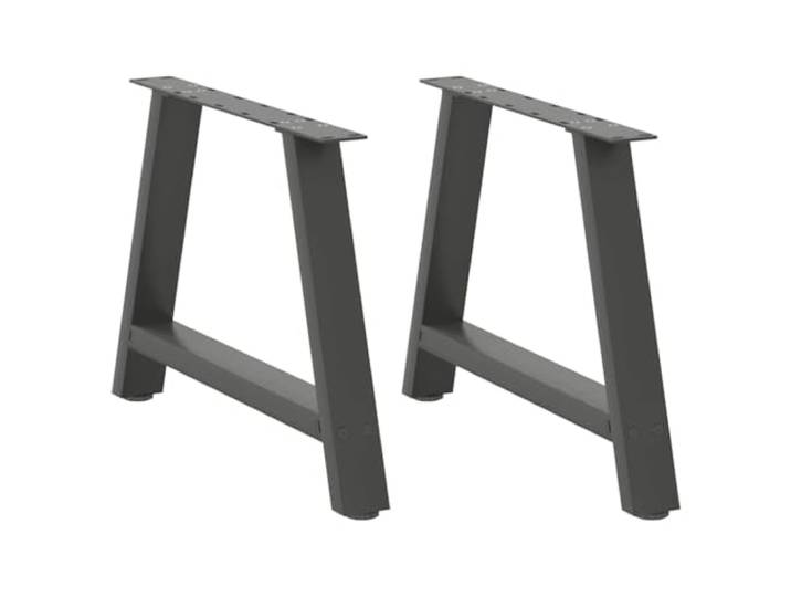 hliofuir Couchtischbeine 2er Set A-Form Anthrazit Stahl 60x43cm Robuste A-Form Gestelle aus Stahl für individuelle Couchtische im Wohnzimmer. Mit verstellbaren Bodenschonern.