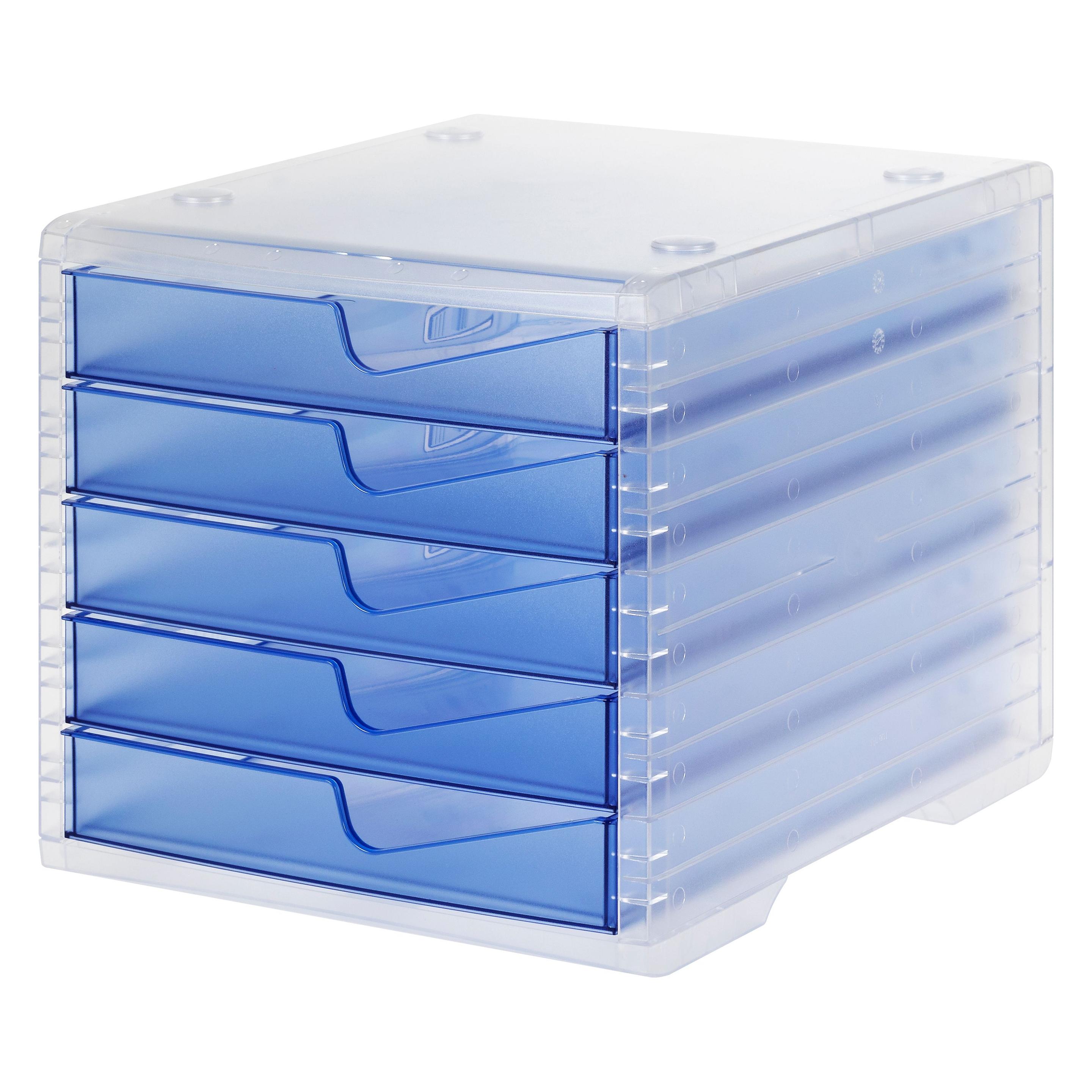 Styro Schubladenbox styroswingbox light cornflower DIN C4 mit 5 Schubladen (C4) (275-8430.26224)