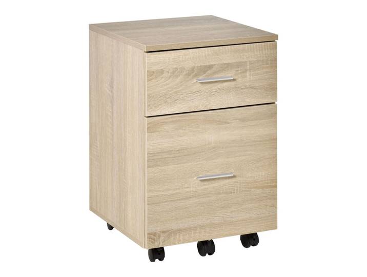 Caisson de bureau 2 tiroirs panneaux aspect bois