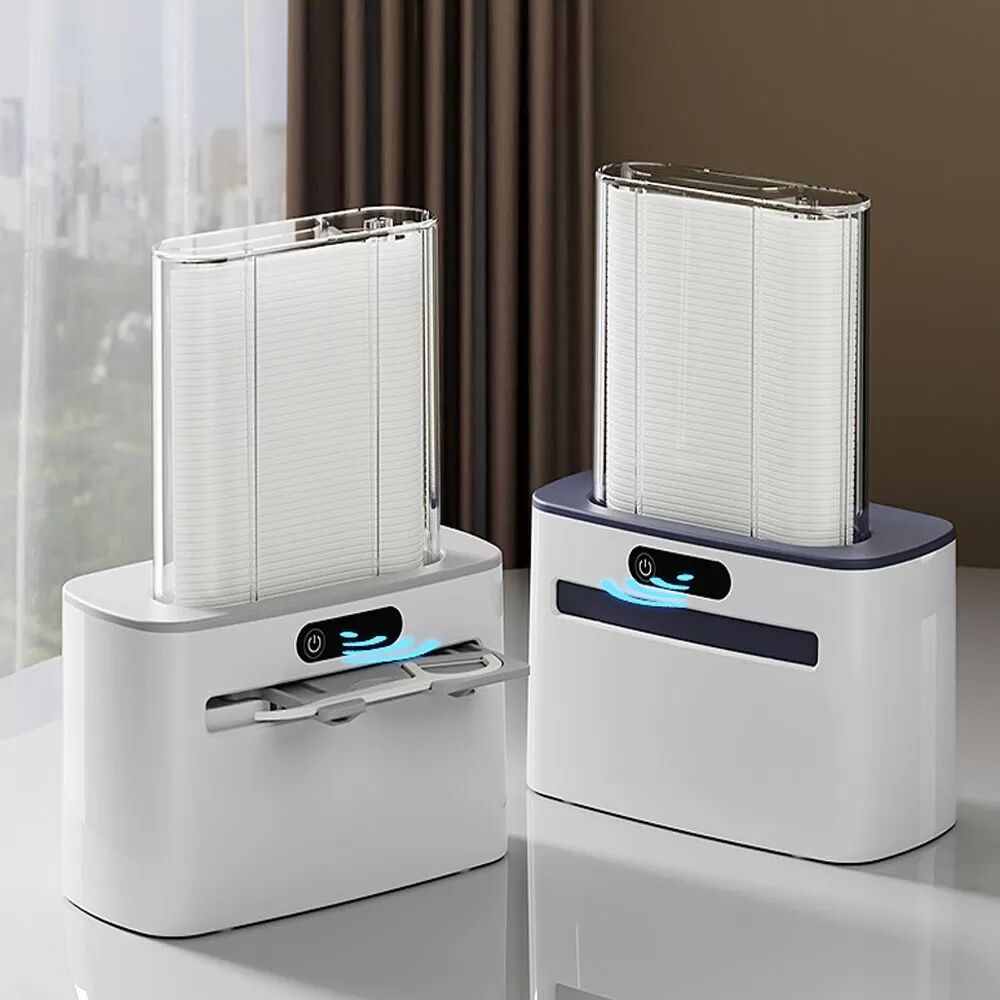 INF Smart Sensor Zahnseide Spender - Wiederaufladbare Typ-C Elektrische Zahnseide Box mit 100 Zahnseide Picks Grau