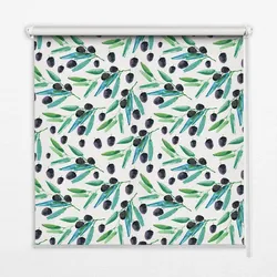 INNENROLLO - Fensterrollo - Rollo - 130x140 cm - Blätter und Pflaumen