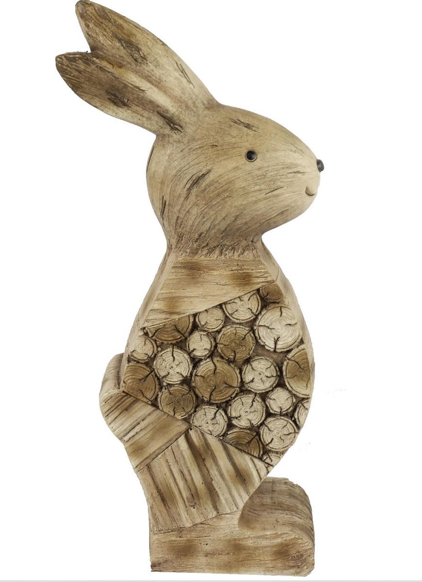 Haas Woody M natuurlijke haas tafeldecoratie voor Pasen