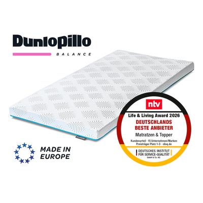 Topper DUNLOPILLO "Balance, Premium Gelschaumtopper 90x200 & 140x200 cm", weiß, B:120cm H:7cm L:200cm, Gelschaum, Topper, punktgenaue Körperanpassung, unterstützt ergonomische Liegeposition
