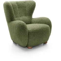 SESSEL MIST, Polstersessel Klassisch Loungesessel, Bucle-Stoff Grün