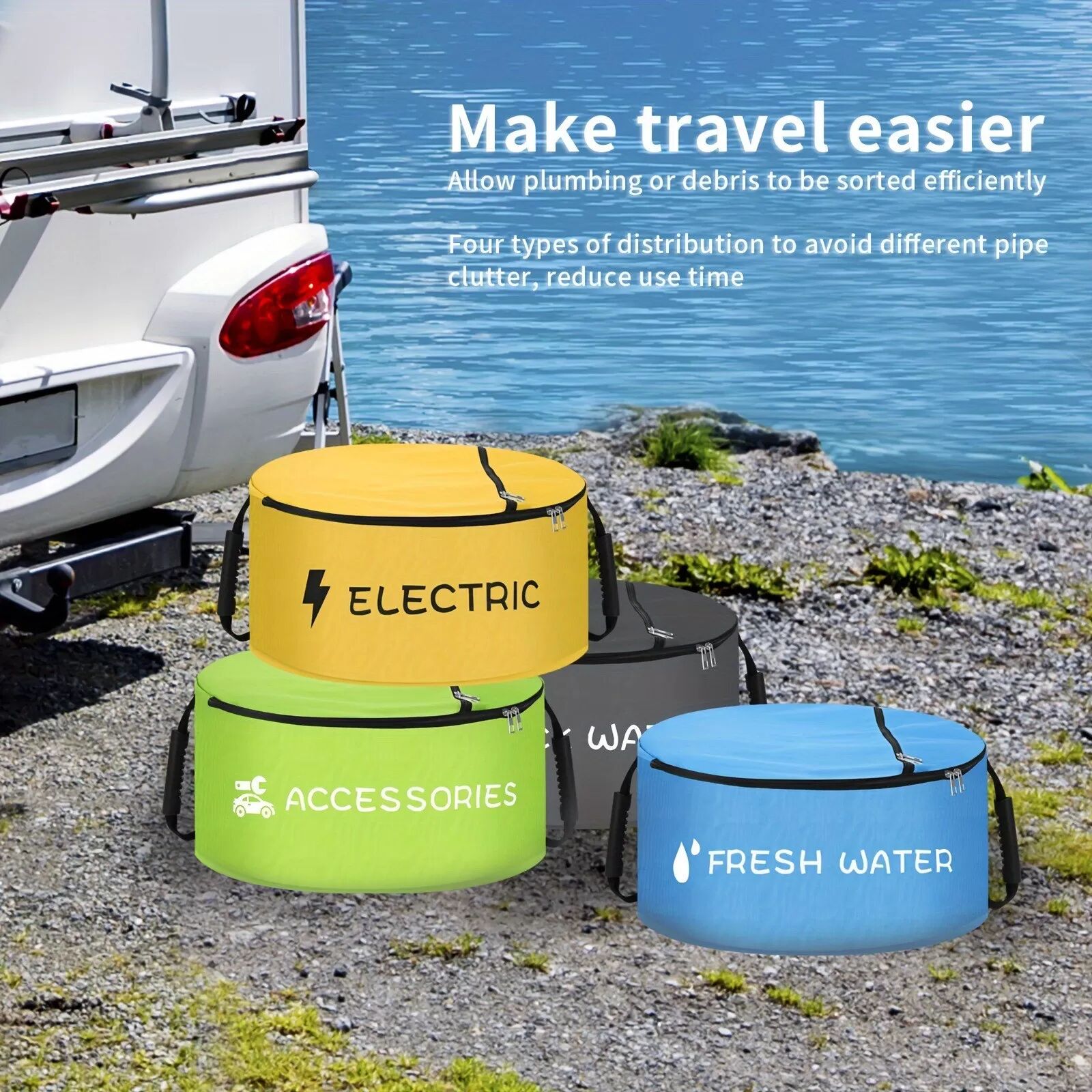 INF Camping Wohnmobil Aufbewahrungstasche für Schmutzwasser, Kabel und Zubehör