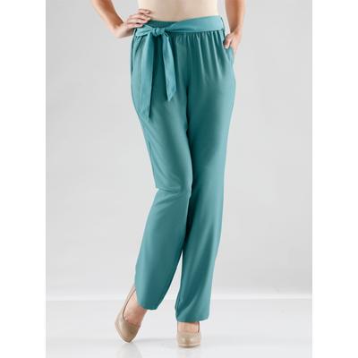 Palazzohose CLASSIC BASICS, Damen, Gr. 40, Normalgrößen, blau (türkis), 100% Polyester, unifarben, lang, Hosen Palazzohose