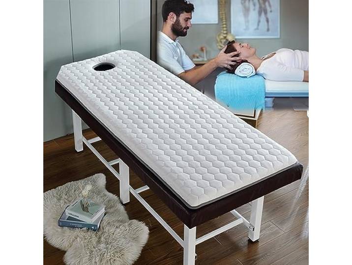 LXJDDLD Schönheitssalon-Bettmatratze Mit Atemloch,Massagetisch Lash Bett Matratzenauflage Memory Foam,Trapezförmige Hauptbadekurort-Bett-Matratzen-Auflage,Ohne Bett,Weiß,70x190cm 6cm