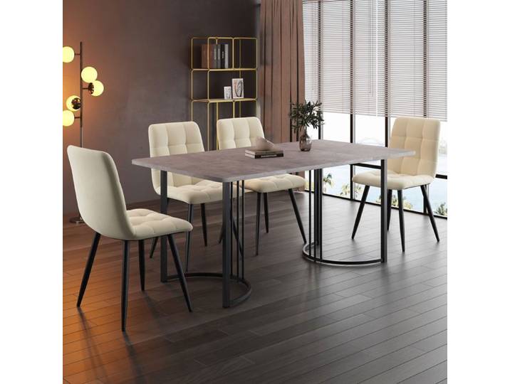 Nouveau Premium sense Dining Group (Set de 5) table à manger avec 4 chaises table à manger de cuisine moderne 140 × 80cm