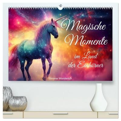 Magische Momente im Land der Einhörner (hochwertiger Premium Wandkalender 2027 DIN A2 quer), Kunstdruck in Hochglanz