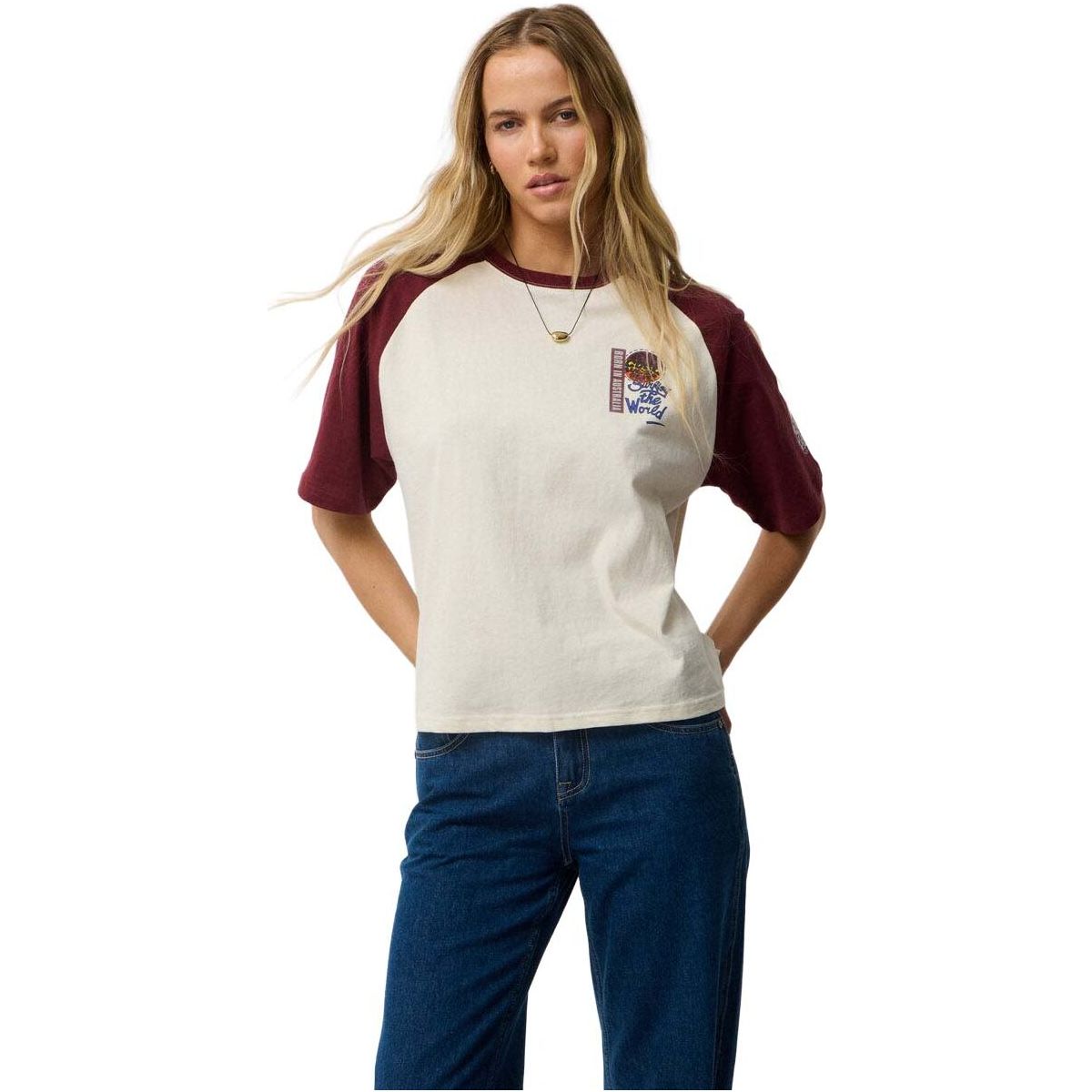 RipCurl Surf The World Boxy Tee bone (3021) 2XS 0QMWTE-3021-2XS
