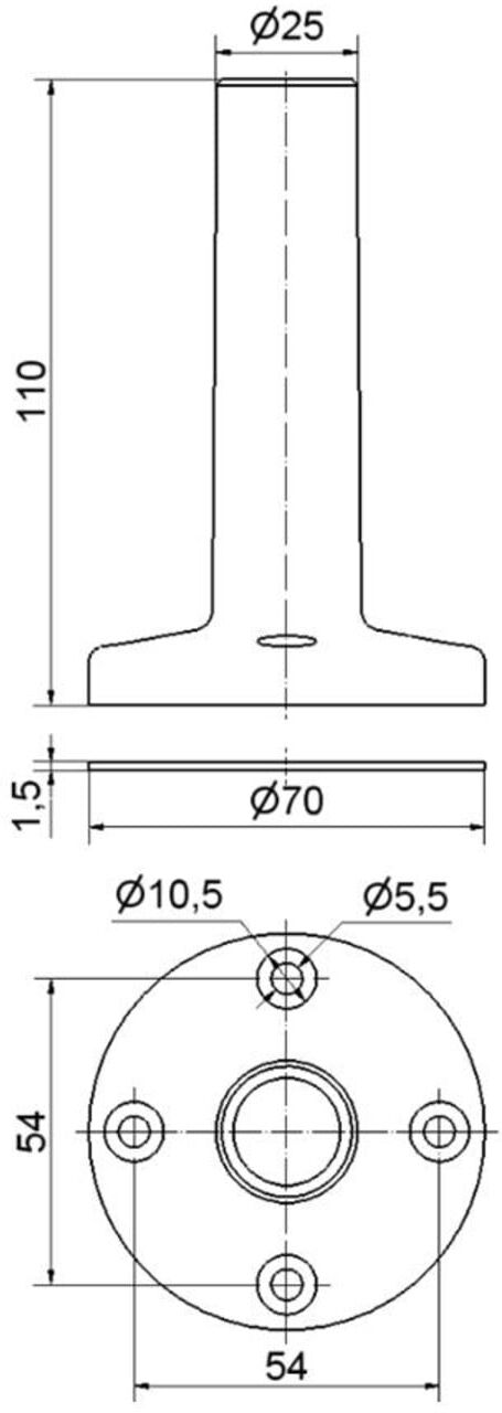 Werma Fuss m.integriertem Rohr 97584010 (1215012)
