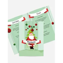 Menükarten zu Weihnachten selbst gestalten mit Spruch und Fotos im Onlinedesigner bei Meine-Kartenmanufaktur.de