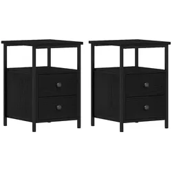 vidaXL Nachttische 2 Stk. Schwarze Eiche 34x35,5x50 cm Holzwerkstoff