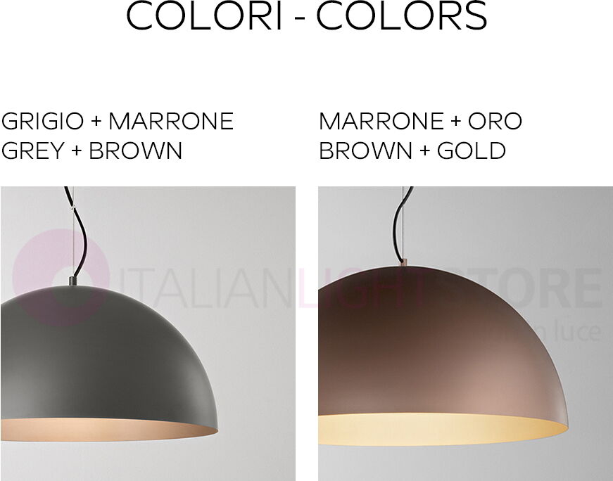 Perenz Steel 8563gr – Maxi Sospensione Cupola Ø80 Metallo Verniciato Grigio / Marrone